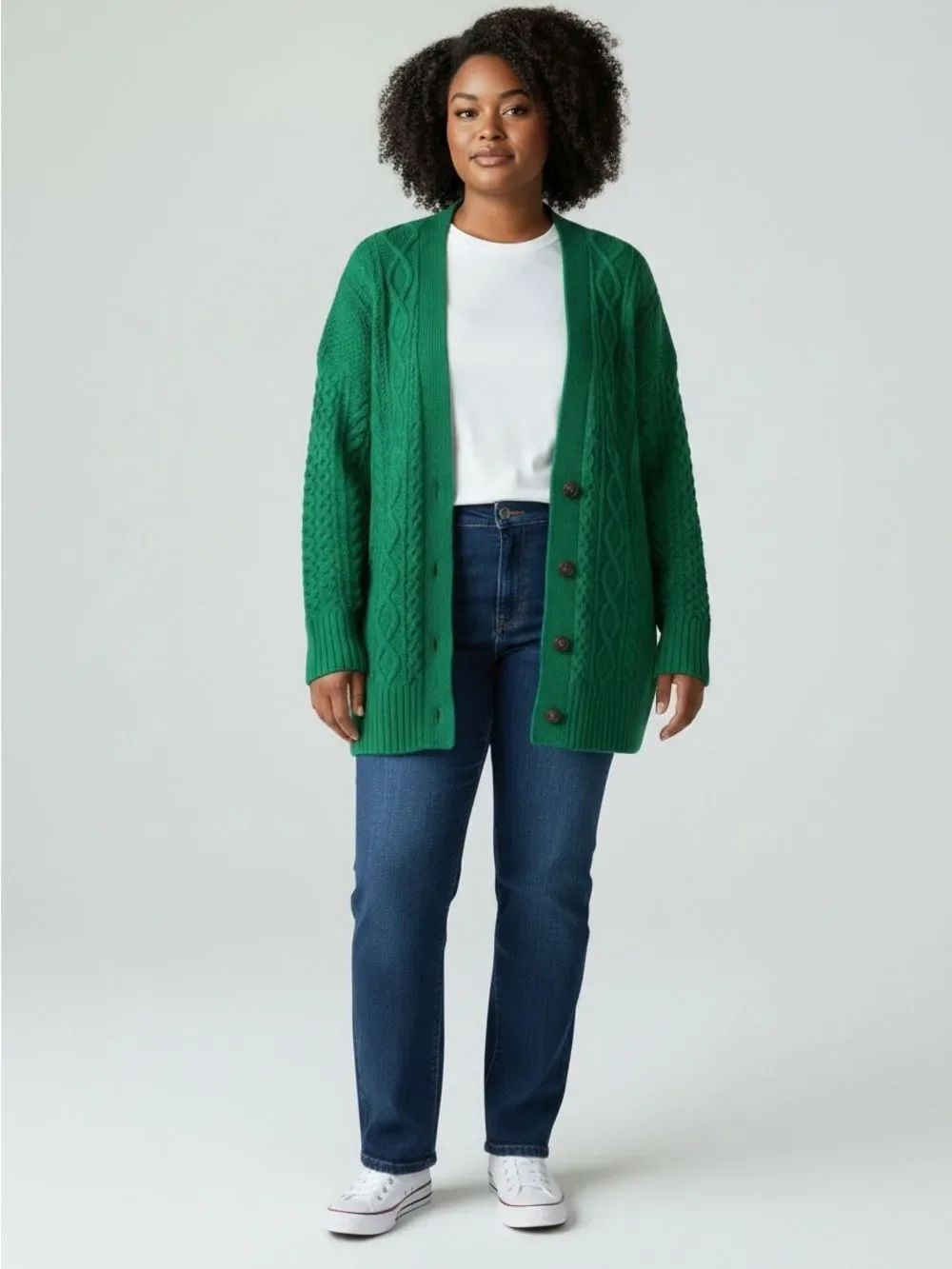 J. Crew Oversized Cable Knit Stretch Cardigan Alpaca Wool XXL